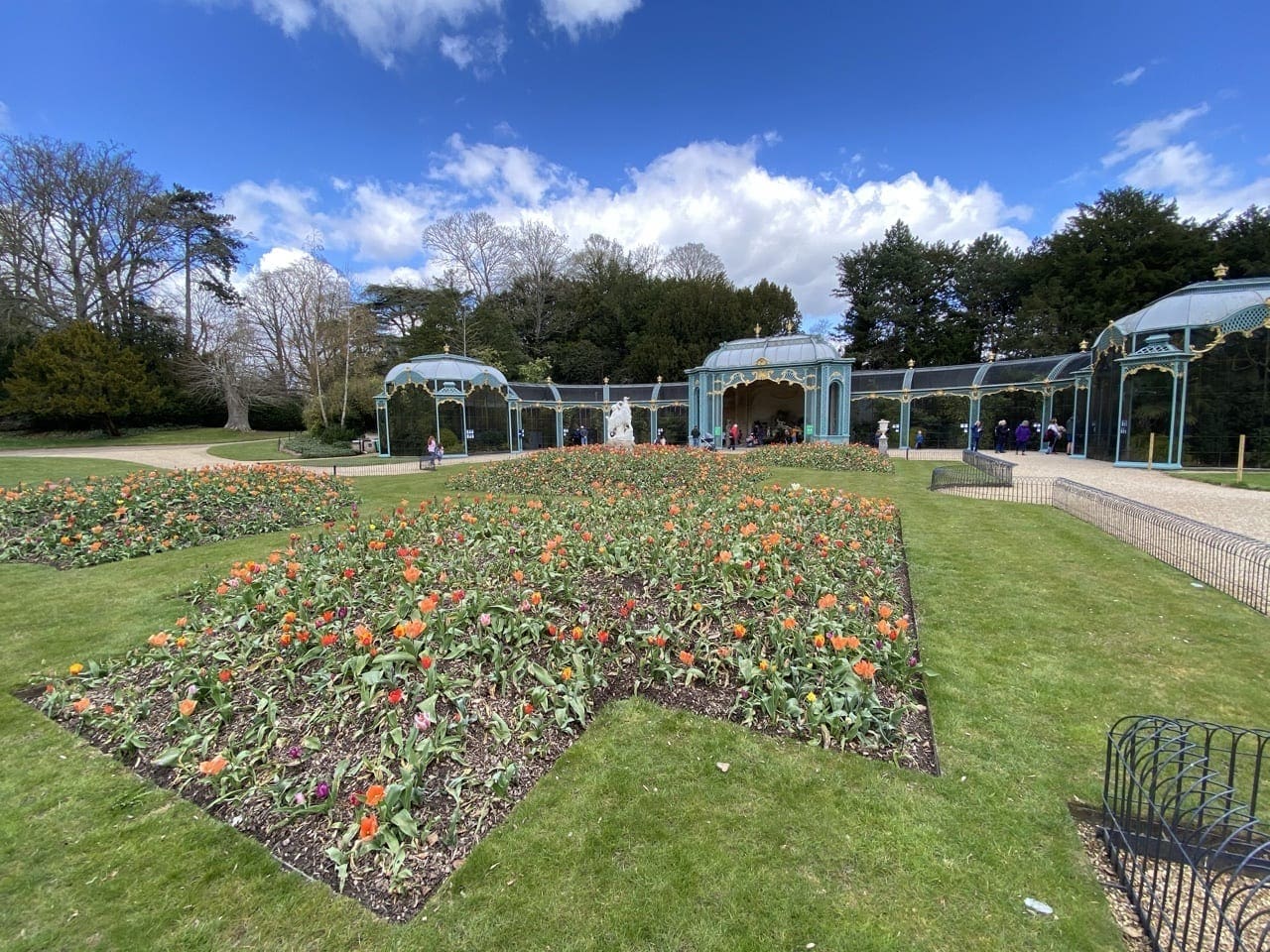 The aviary in the grounds of the manor house.