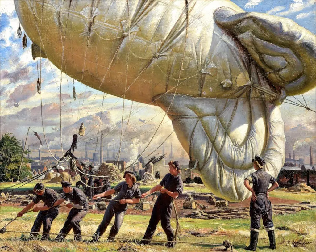 Challenging Convention A Balloon Site, Coventry, 1943 by Knight, Laura; Imperial War Museum, London, UK.