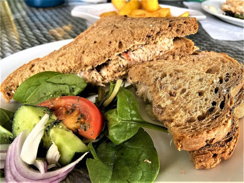Crab sandwich at Highdown Inn