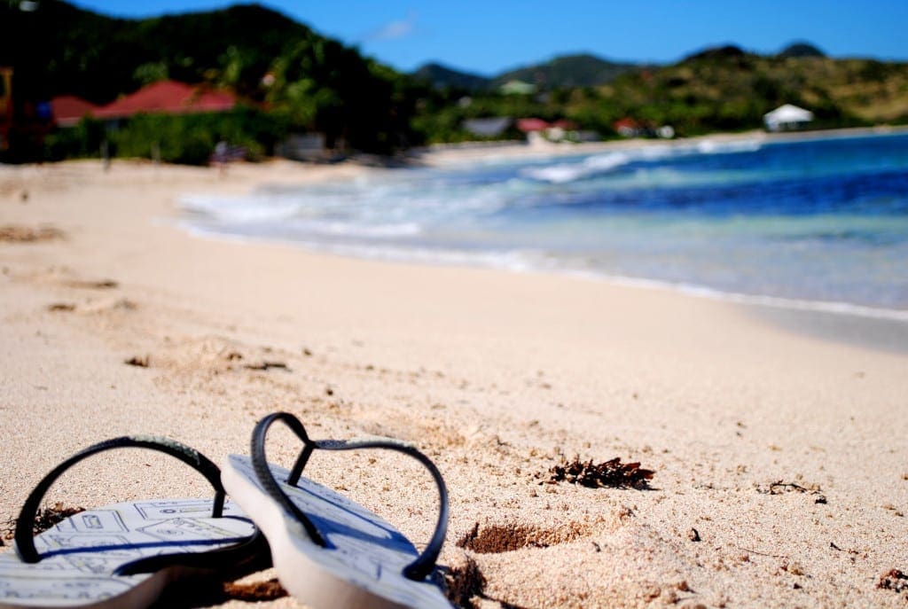 Essential footwear for backpackers - flip flops for the beach