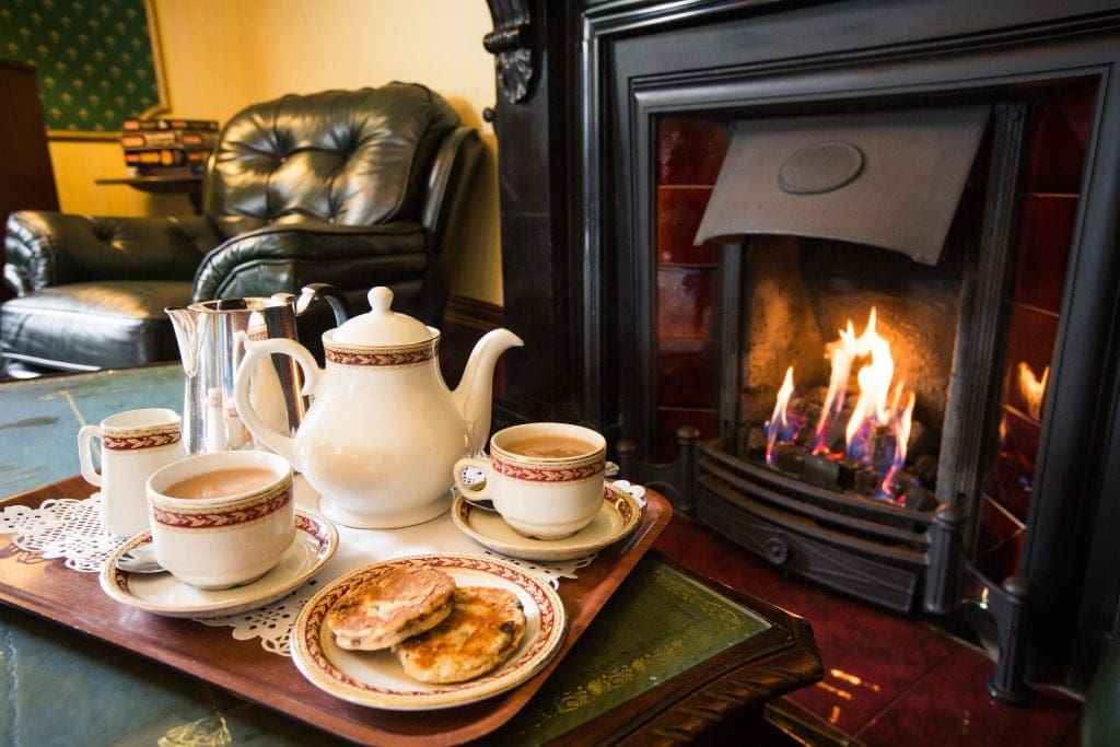 Enjoy a Welsh tea infront of the fire