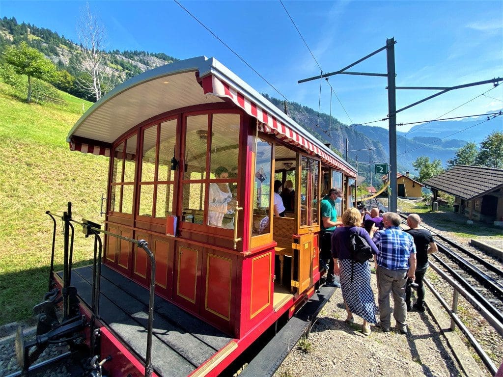 Stopping for water on the Munt Rigi railway line