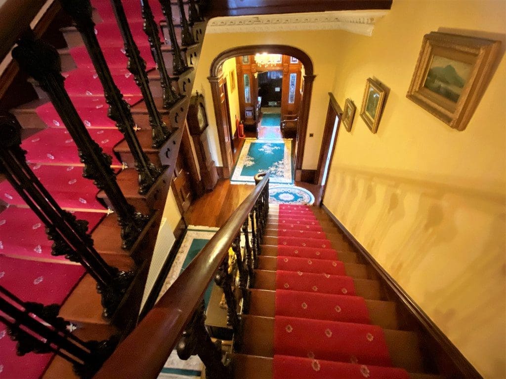 The magnificent staircase at Elm Grove Country House