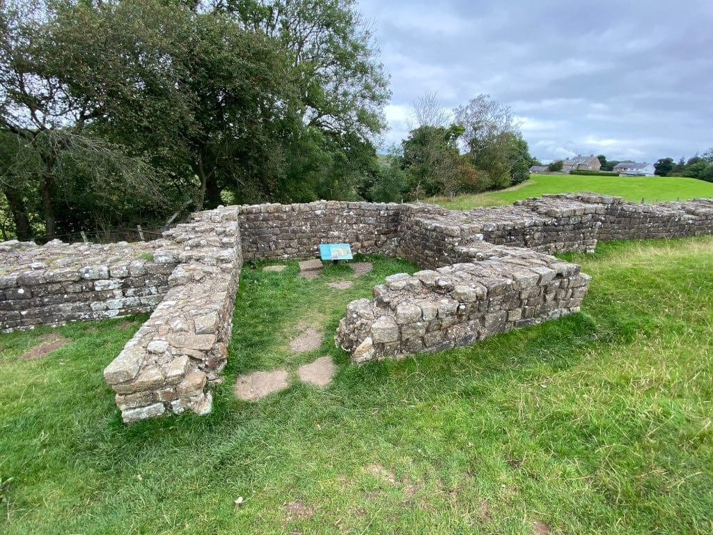 Remains of the Roman watchtower on Hadrian's Wall