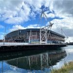Principality Stadium from the River Taff Cardiff Walk