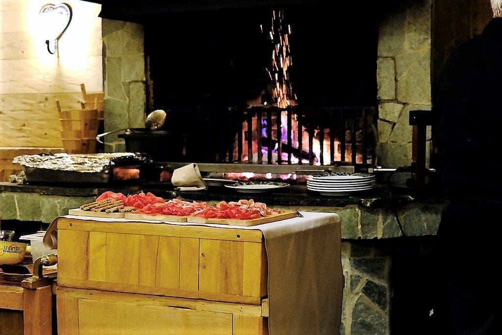 A warm fire at the Chalet RoyAlp Hotel and Spa