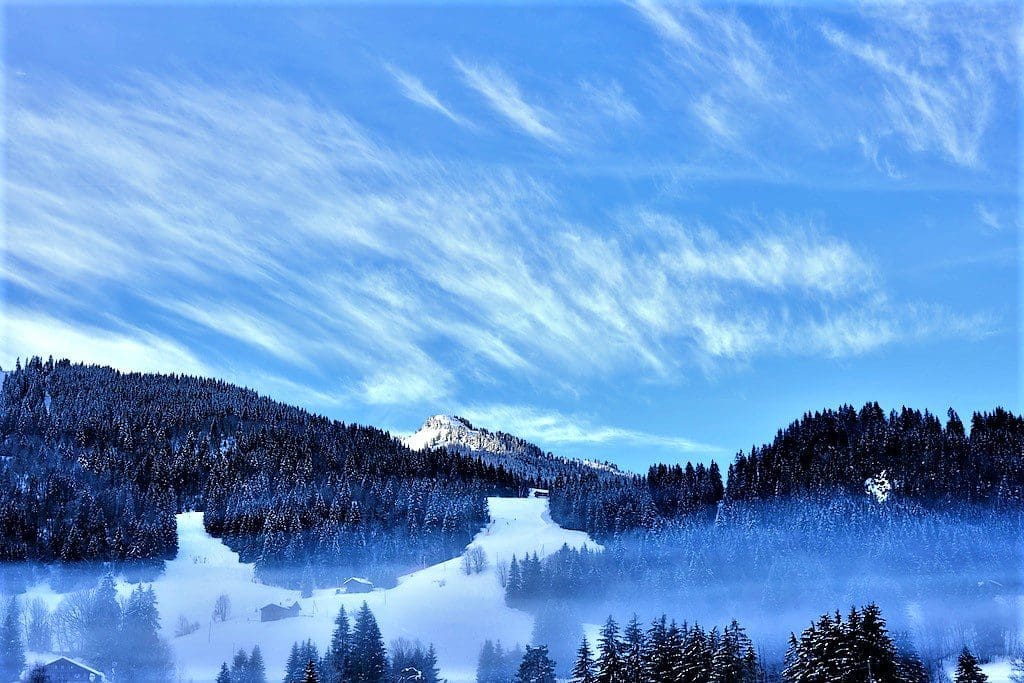 Beautiful blue Swiss skies