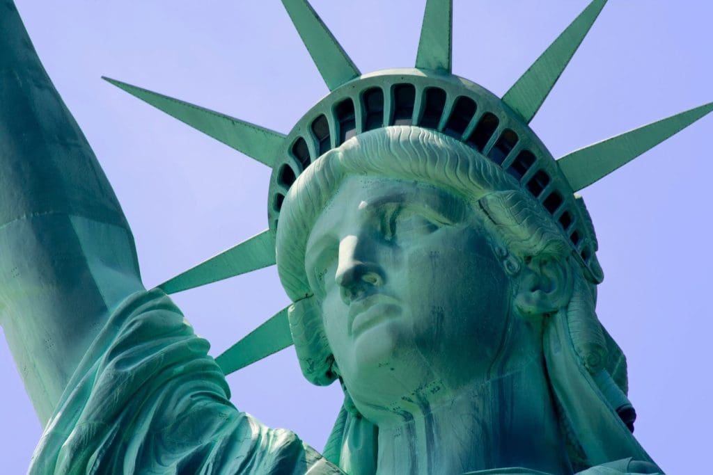 Close up of the Statue of Liberty on Liberty Island in New York City, Deposit Photos.