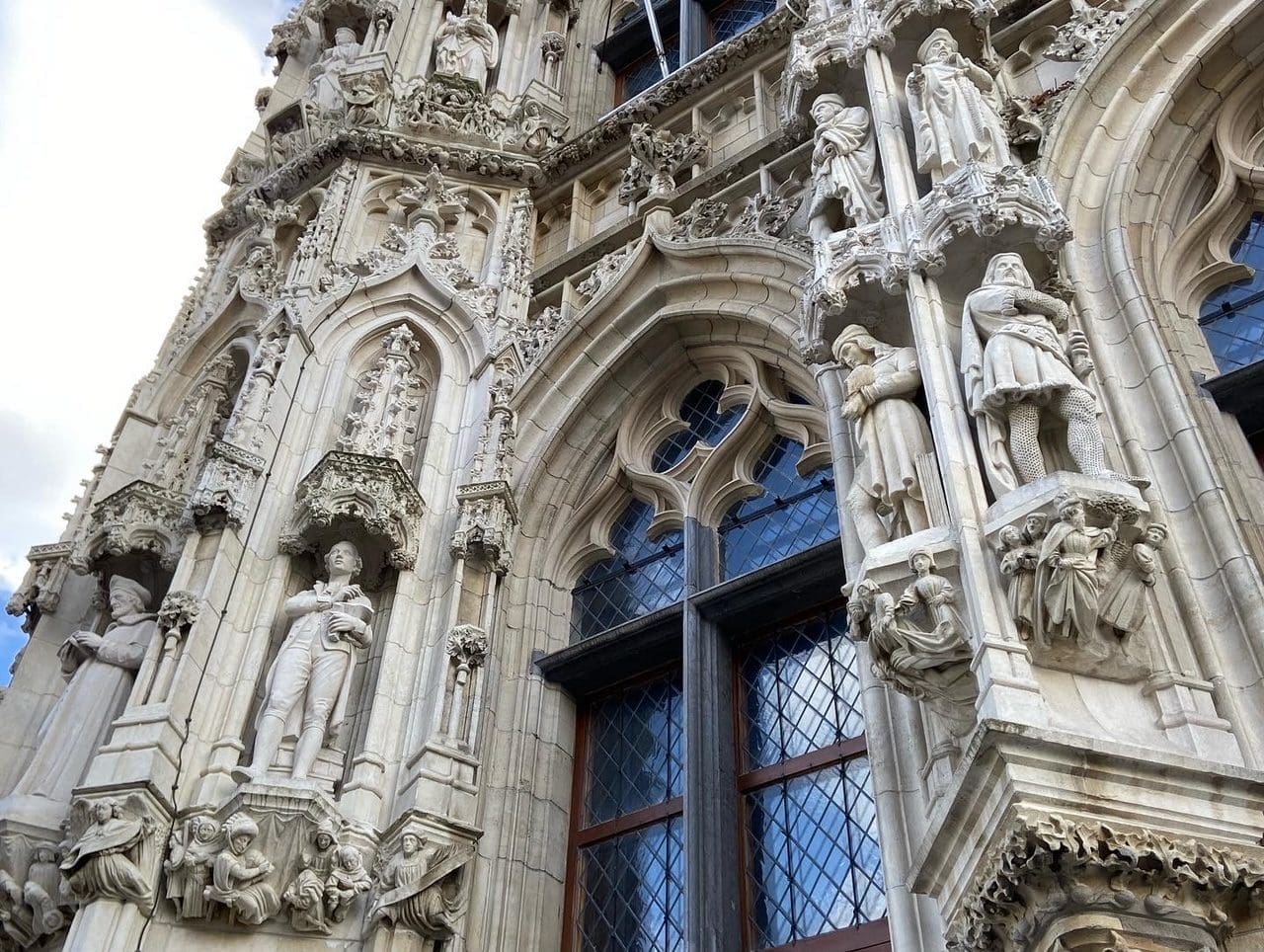 Some of the 236 statues on Leuven Town Hall 