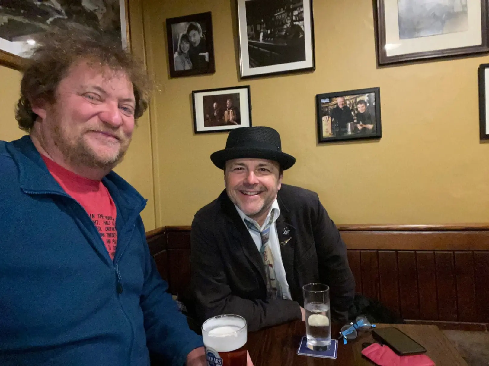 A pint with fellow writer David White at the Oxford Bar.