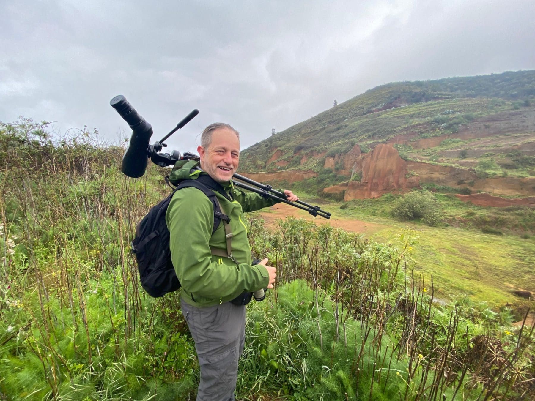 Jean-Guy on his Tenerife birdwatching tour
