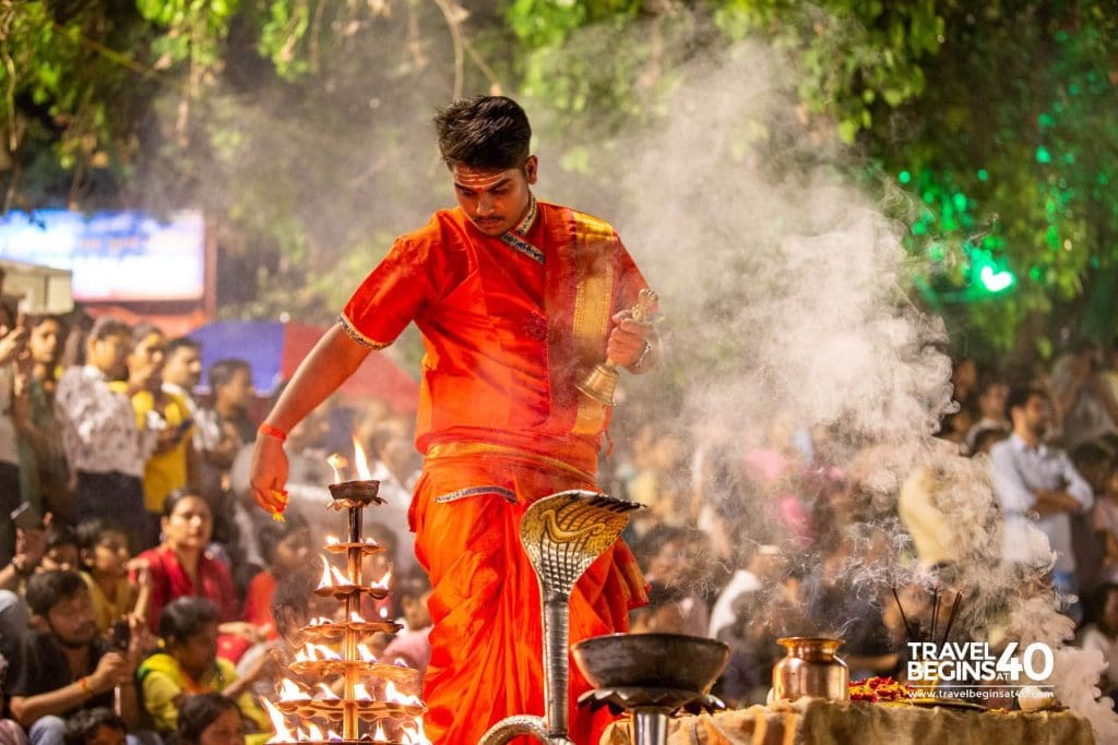 Evening Ganga Aarti Ceremony at Assi Ghat, Varanasi