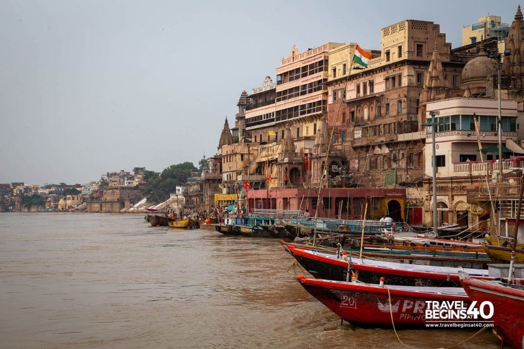 Take a boat to view the Varanasi Ghats along the river