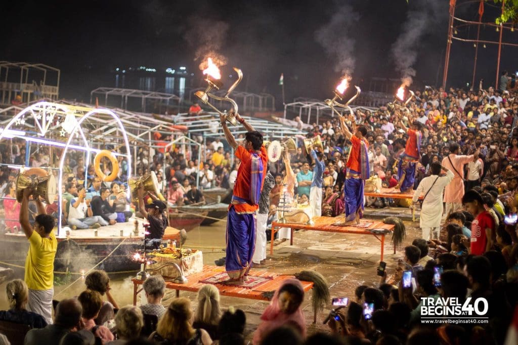 Evening Ganga Aarti Ceremony at Assi Ghat, Varanasi