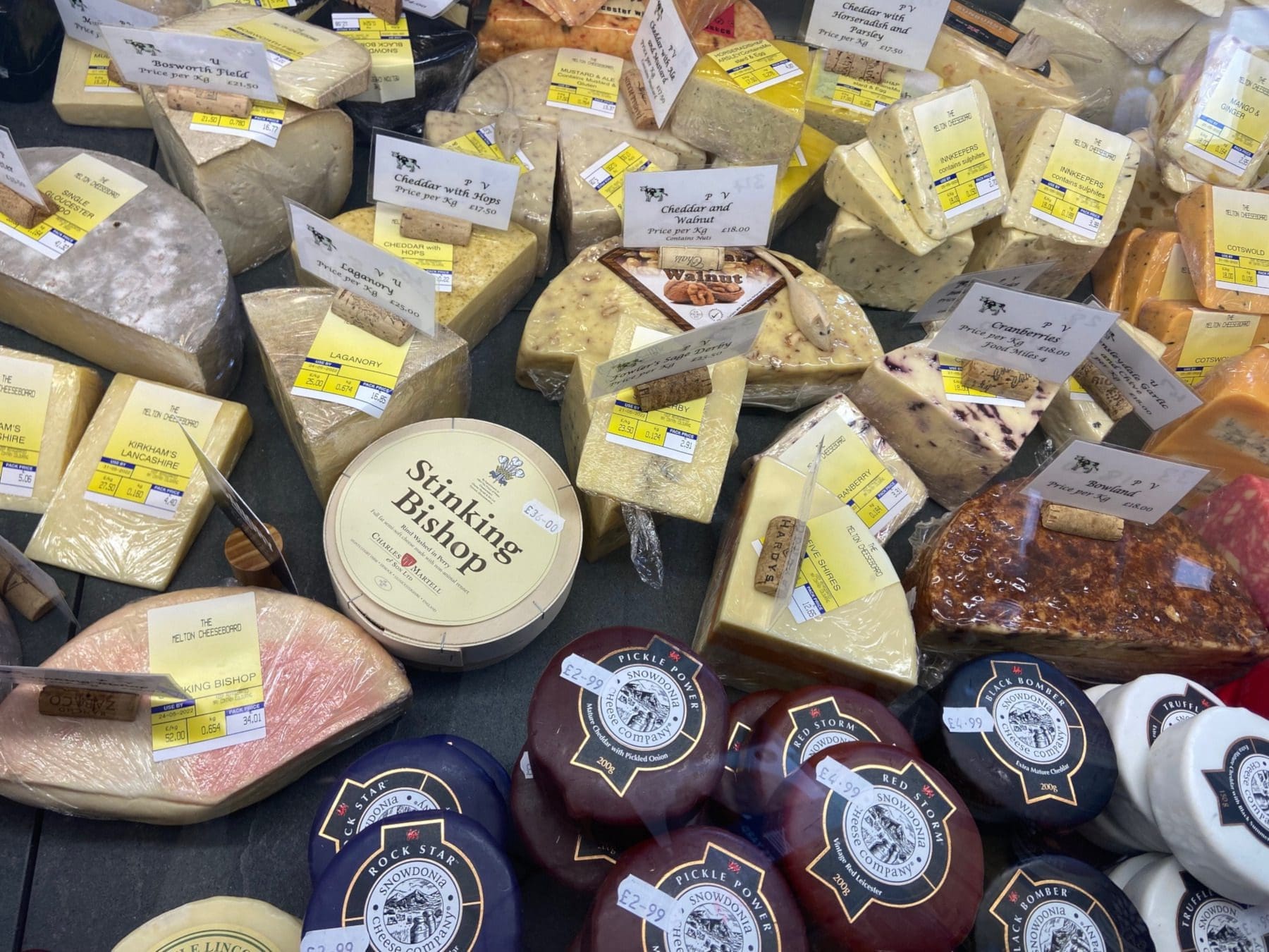 Some of the cheese on offer at the Melton Cheeseboard