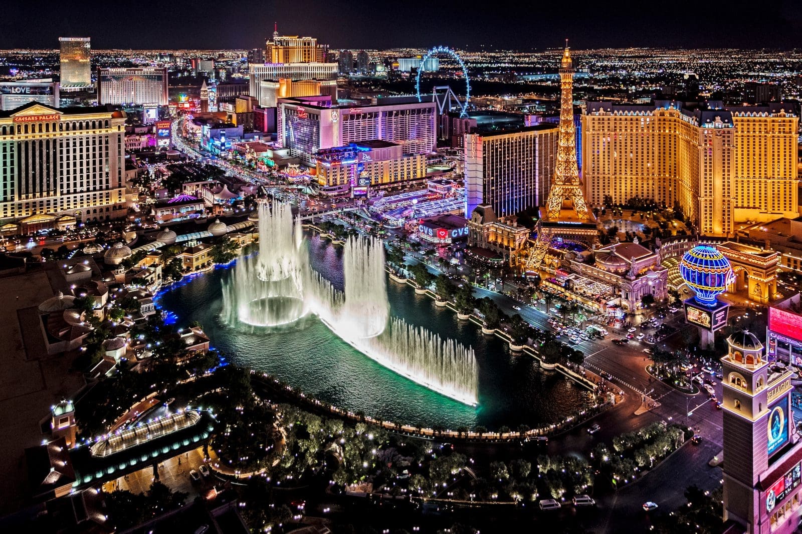 The Horseshoe Casino and Hotel at Night, Las Vegas, NV Editorial