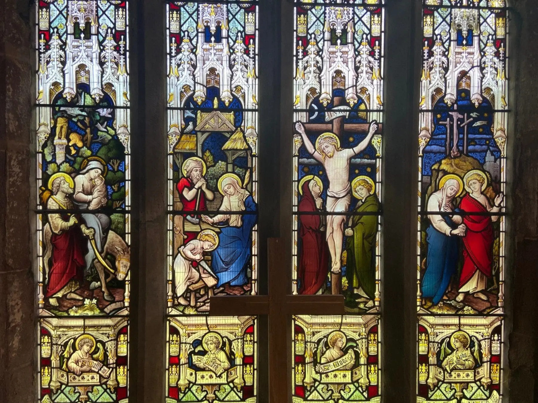 Stained glass windows of St John Baptist's Church