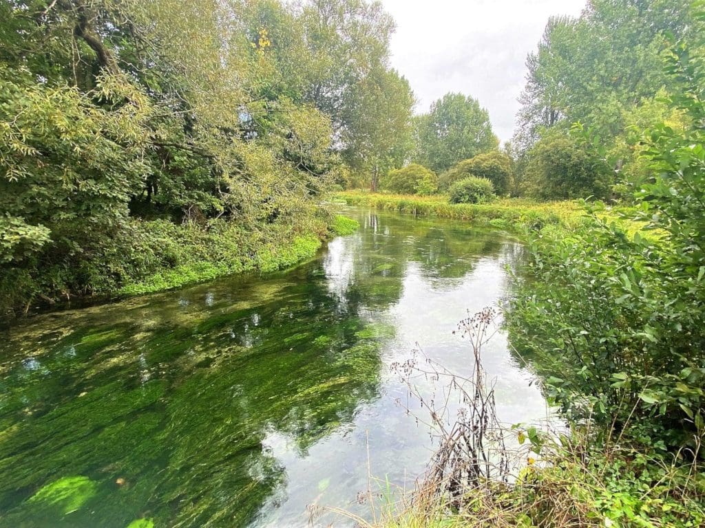 The River Itchen beneath heavy skies