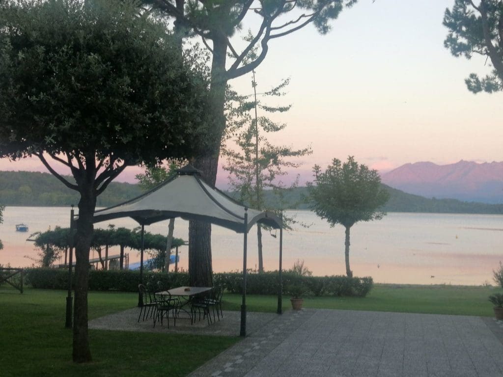 Lake Viverone from the Hotel Marina terrace