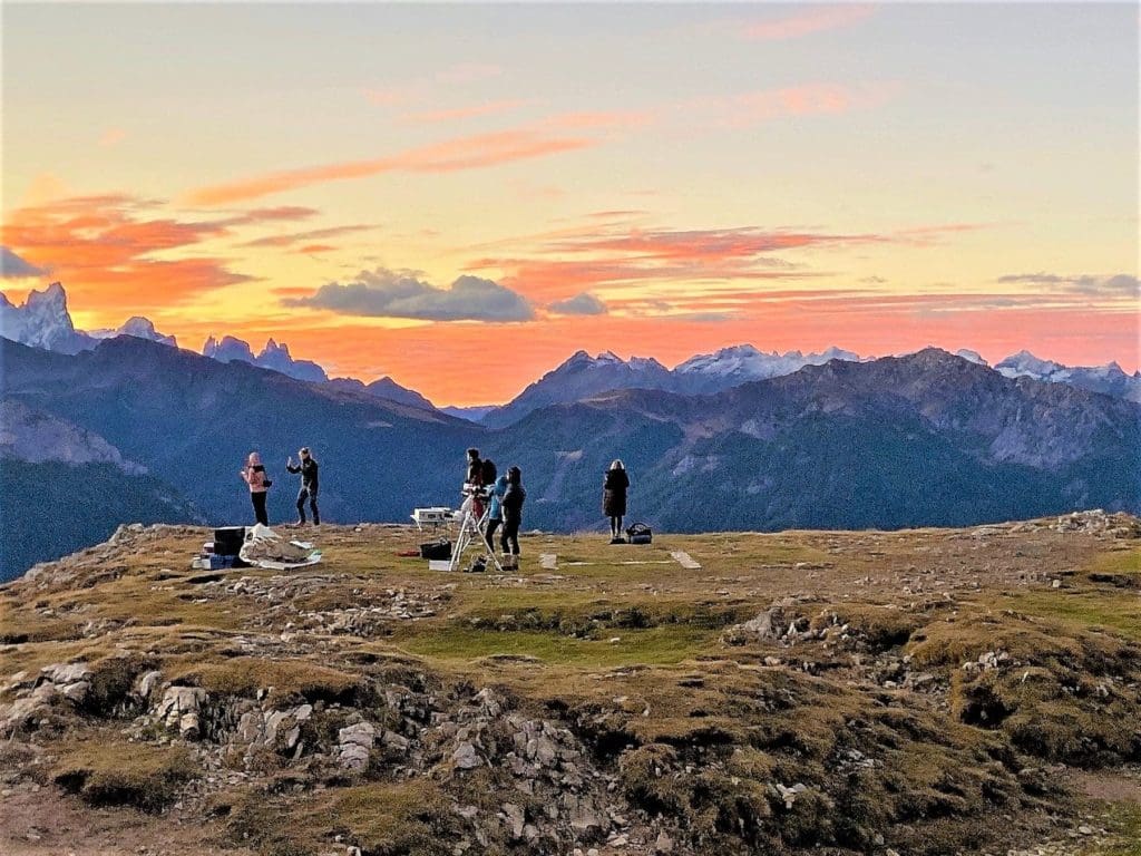 Sunrise at the Rifugio Roda di Vael Trentino