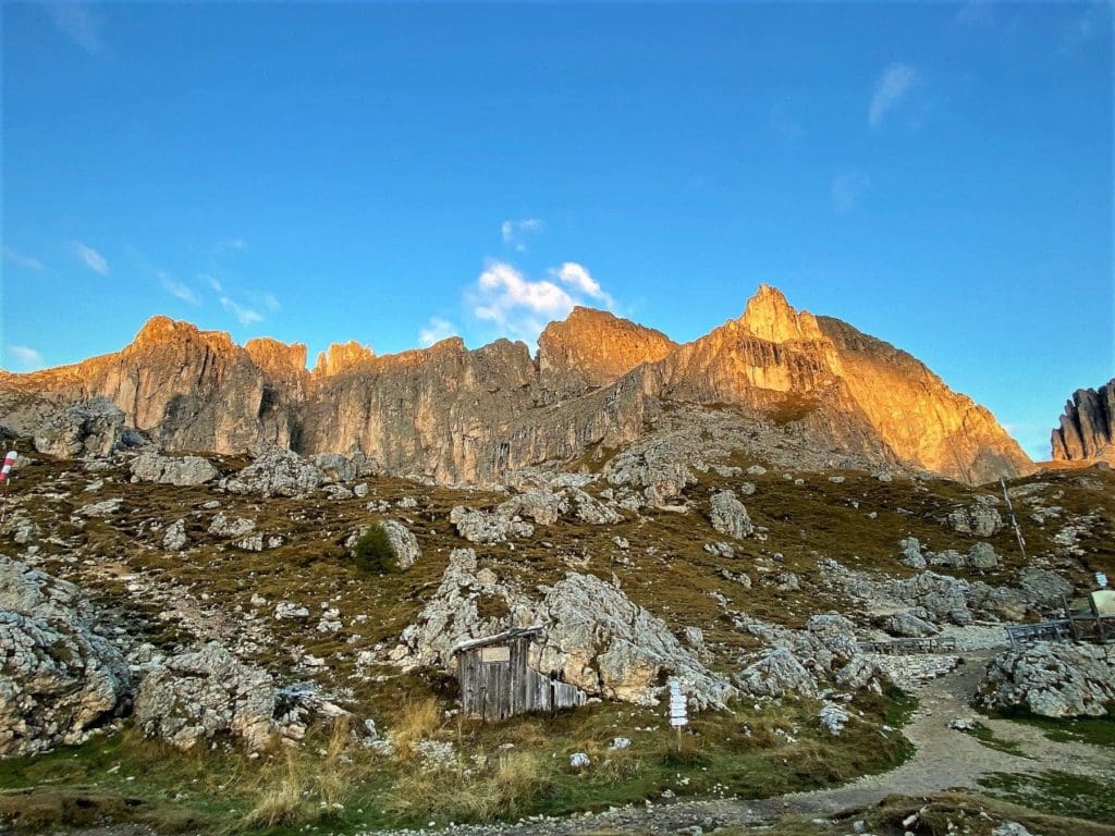 Sunrise at the Rifugio Roda di Vael Trentino