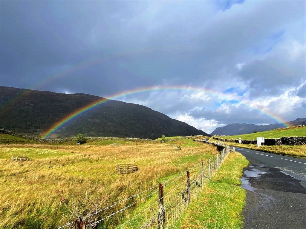 Rainbow at the end of our journey through the Lake District