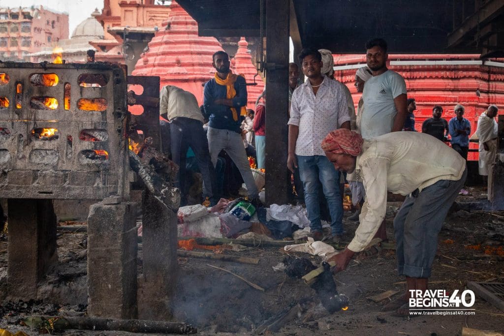 Collecting the remains after cremation