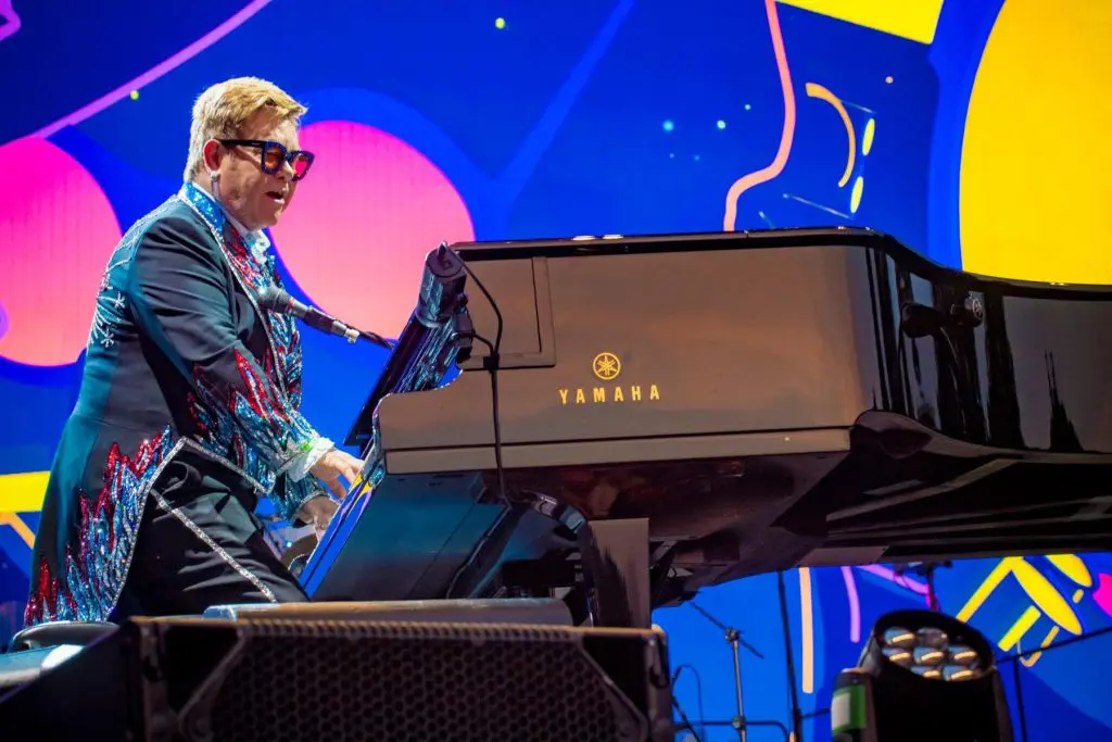 Elton John performing at the Lucca Summer Festival 2019