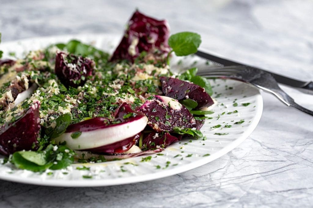 Bavette,Beetroot, Horseradish, BitterLeaves