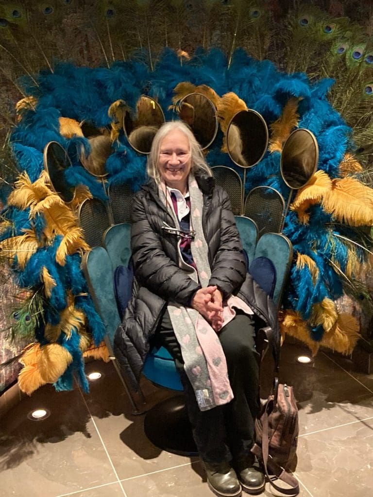 Eileen and her Peacock chair