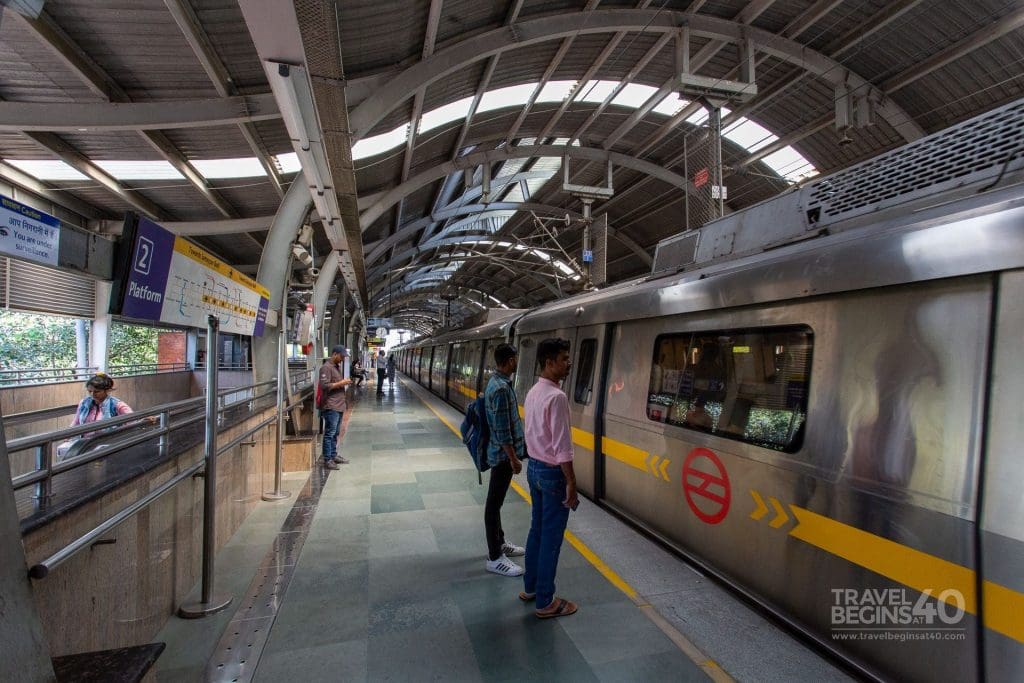 A Delhi metro station