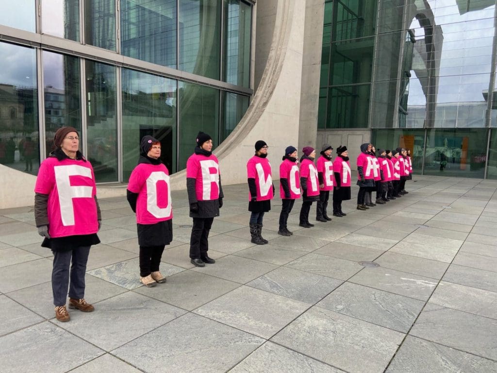 International Women's Day protestors