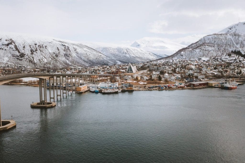 Tromsø Bridge and the Arctic Cathedral. Photo Vegard Stien, Visit Tromsø Tourism