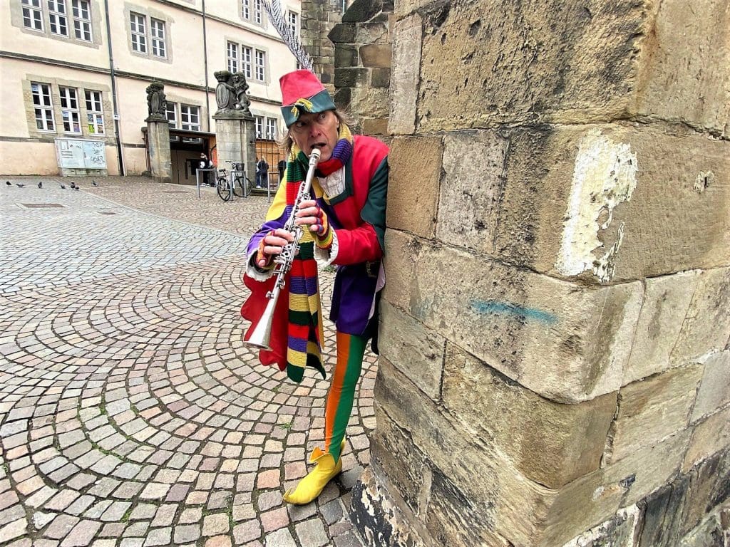 Michael playing the Pied Piper of Hamelin