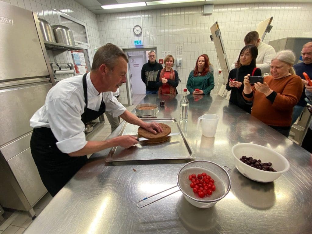 Learning to create a Black Forest Gateau with Stephan Ferry.