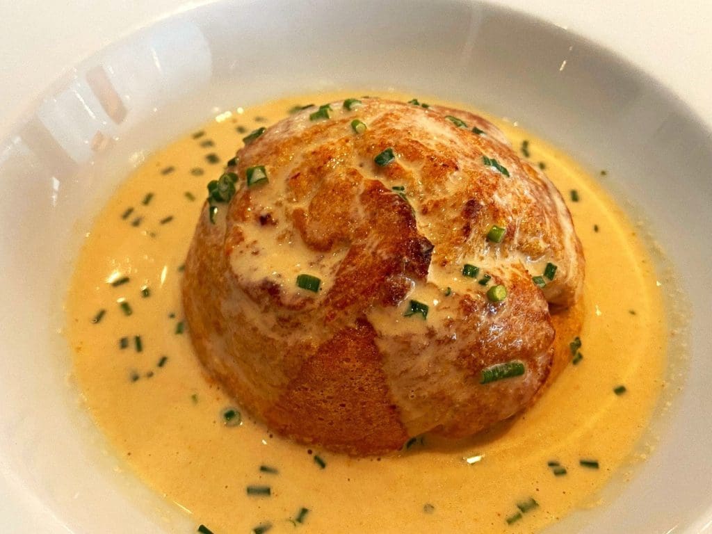 Brown crab soufflé at Shorecrest Restaurant