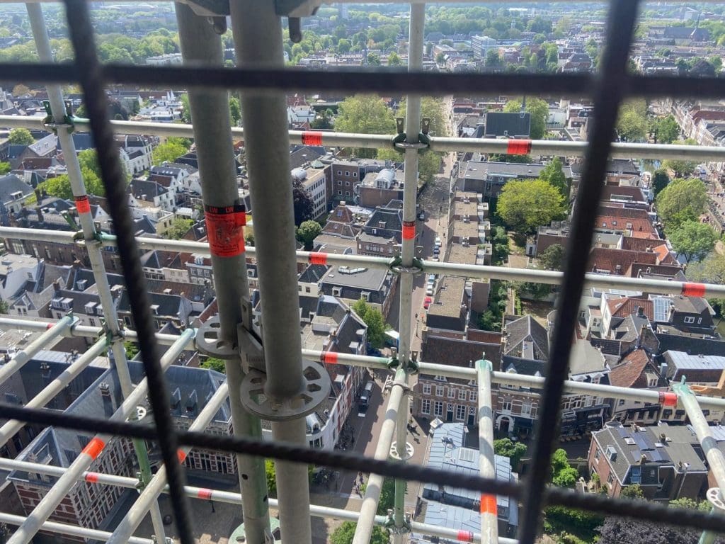 Caged view from the Dom Tower, Utrecht