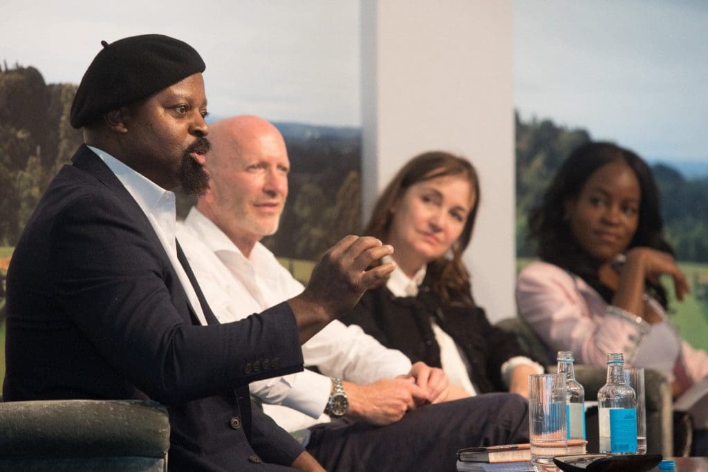 Ben Okri, Simon Sebag Montefiore, Catherine Ostler and Aindrea Emelife at Cliveden Literary Festival