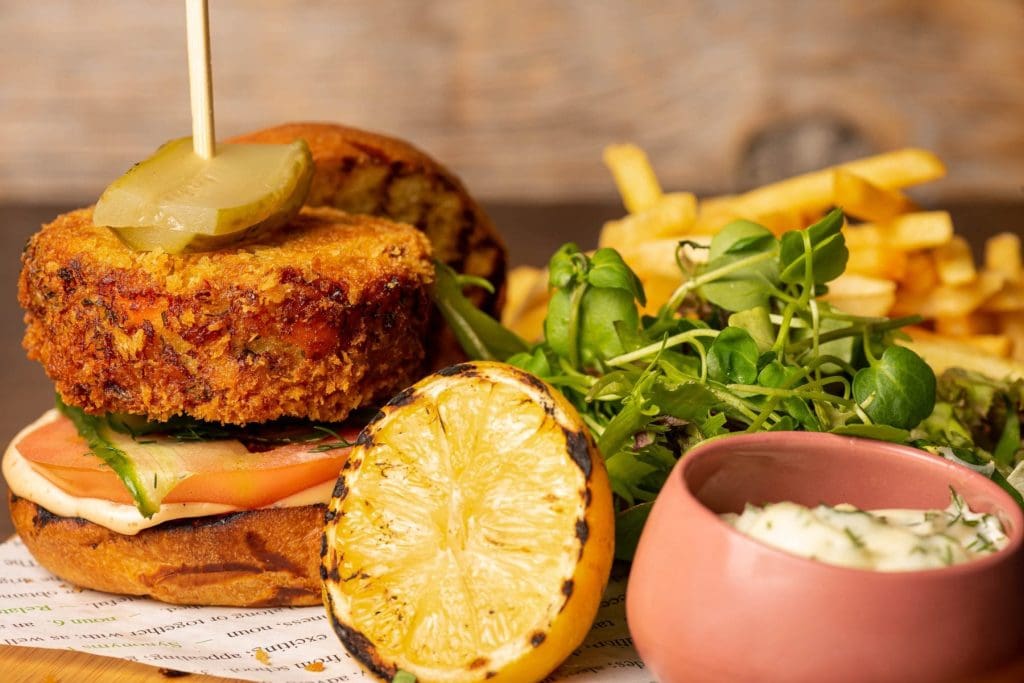 The falafel burger at the The Wesley Bar & Kitchen