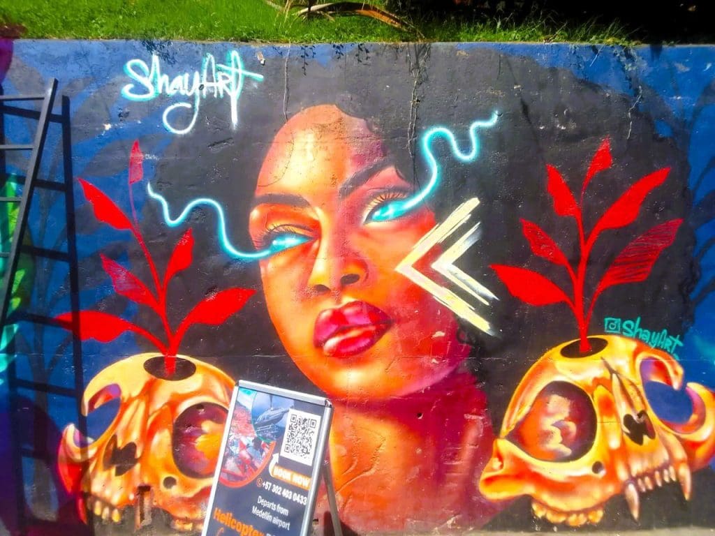 Street art in Comuna 13, Medellin Colombia