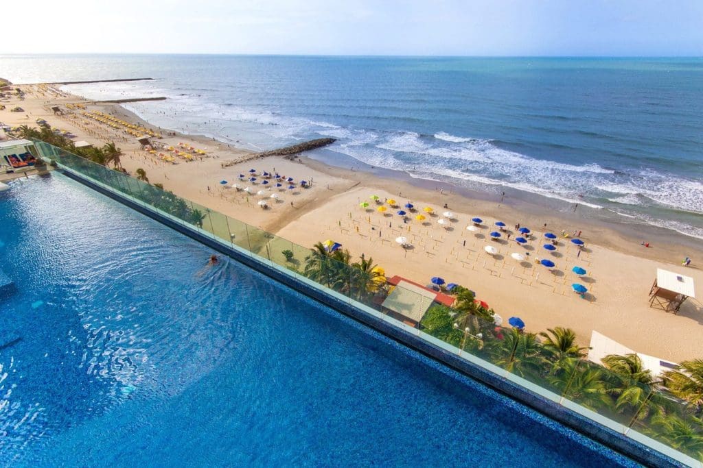 Pool and view at the InterContinental Cartagena de Indias Hotel, Bocagrande