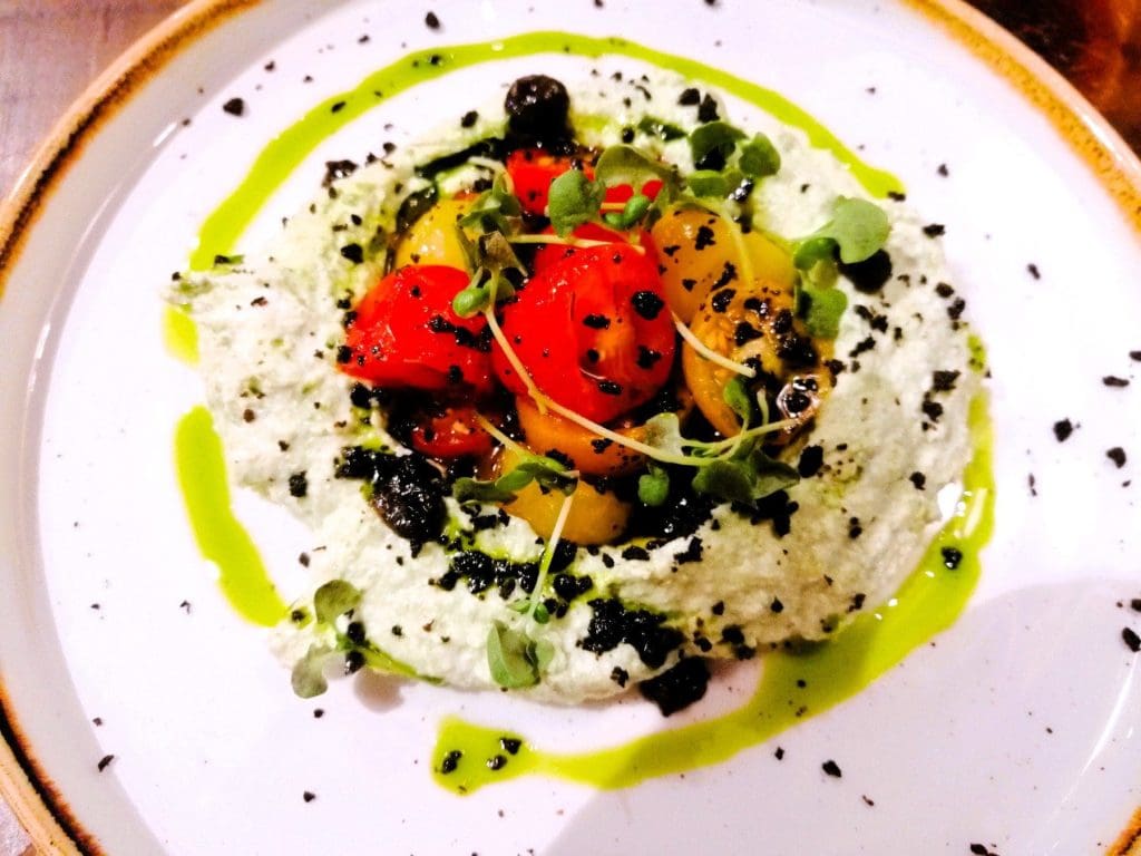 George and Dragon whipped basil ricotta starter