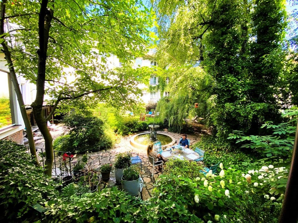 Beautiful gardens at Hotel & Villa Auersperg Salzburg City Break