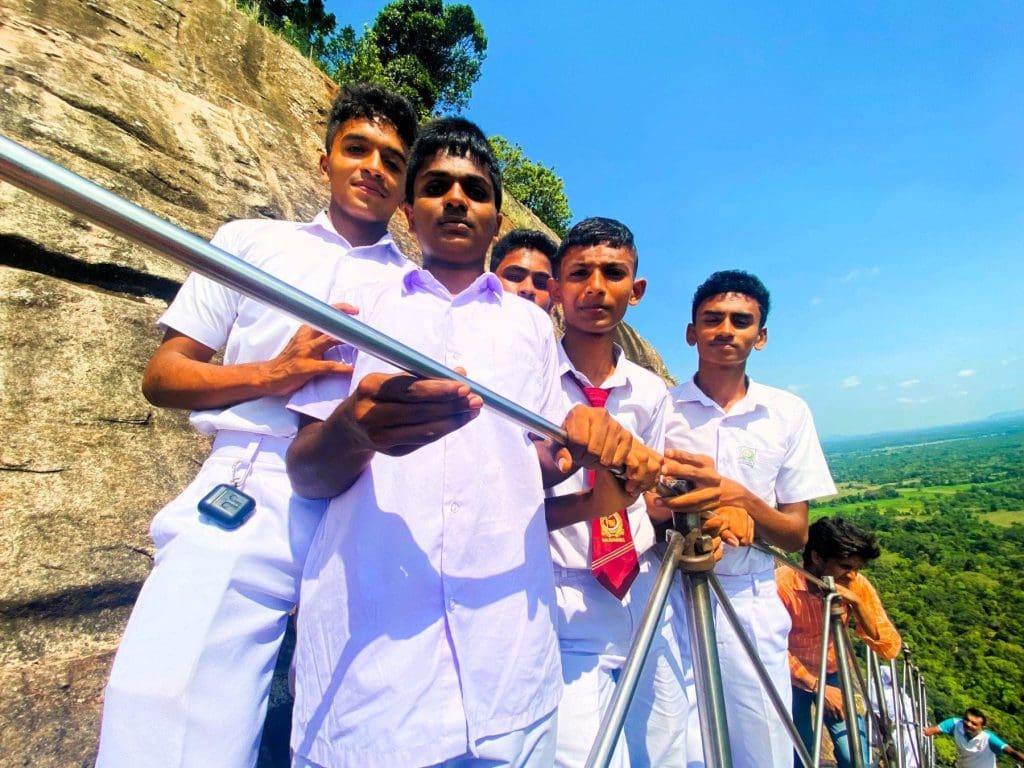 A local school visiting Sigiriya Rock