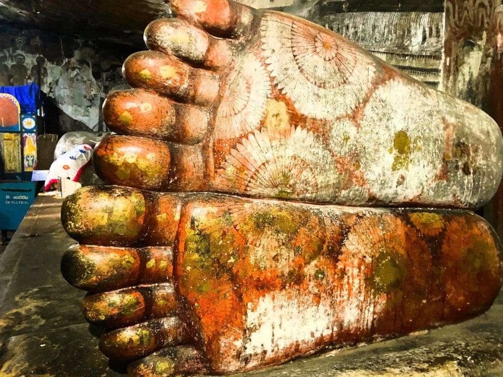 Reclining Buddha at Dambulla Golden Cave Temple