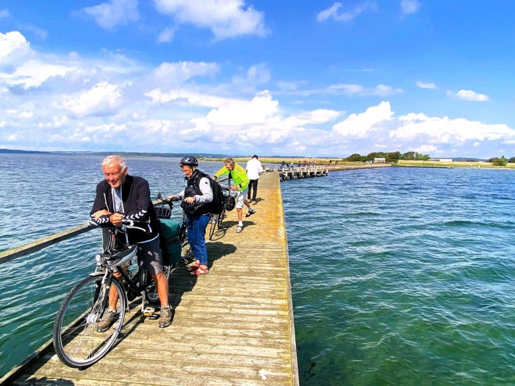 Waiting in line for the last bike ferry of the summer