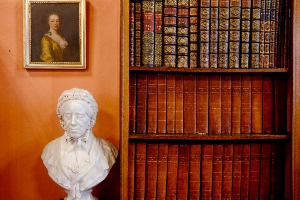 Part of the extensive library at Raby Castle