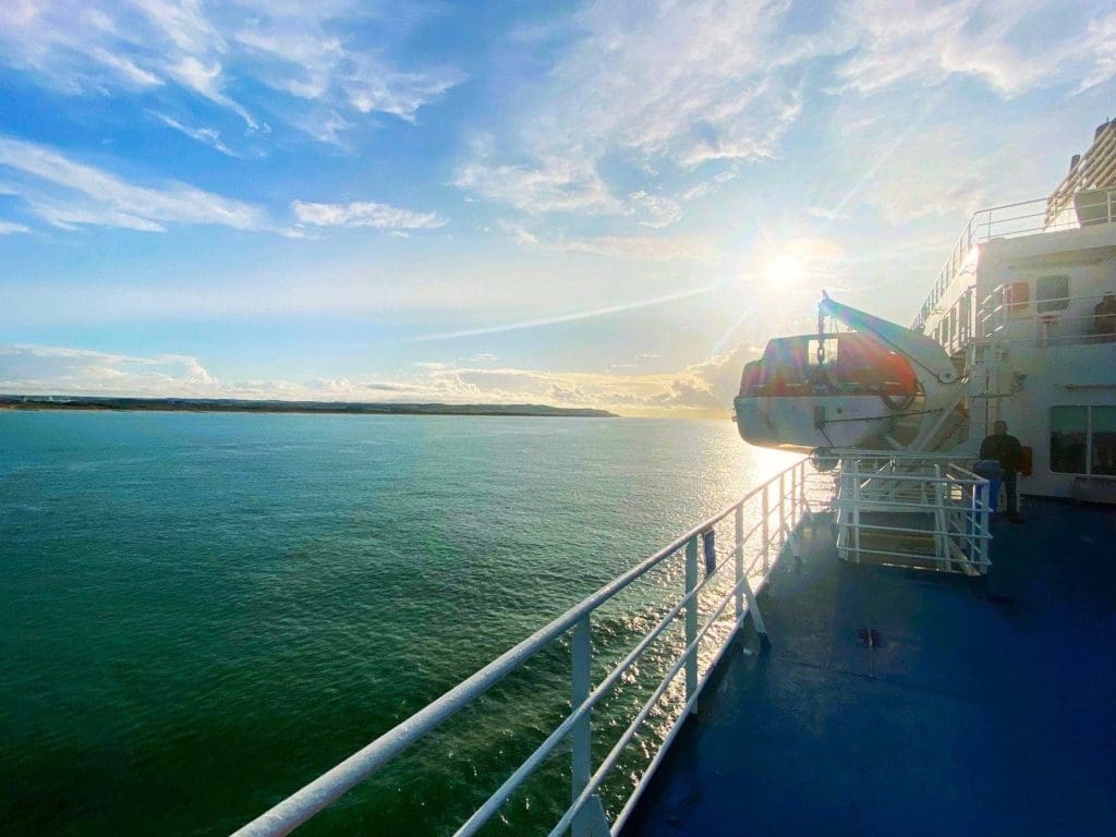 Departing from Calais on our DFDS Ferry.