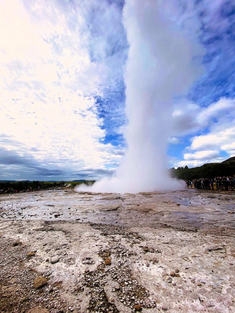 Strokkur geyser about to dampen the unwary