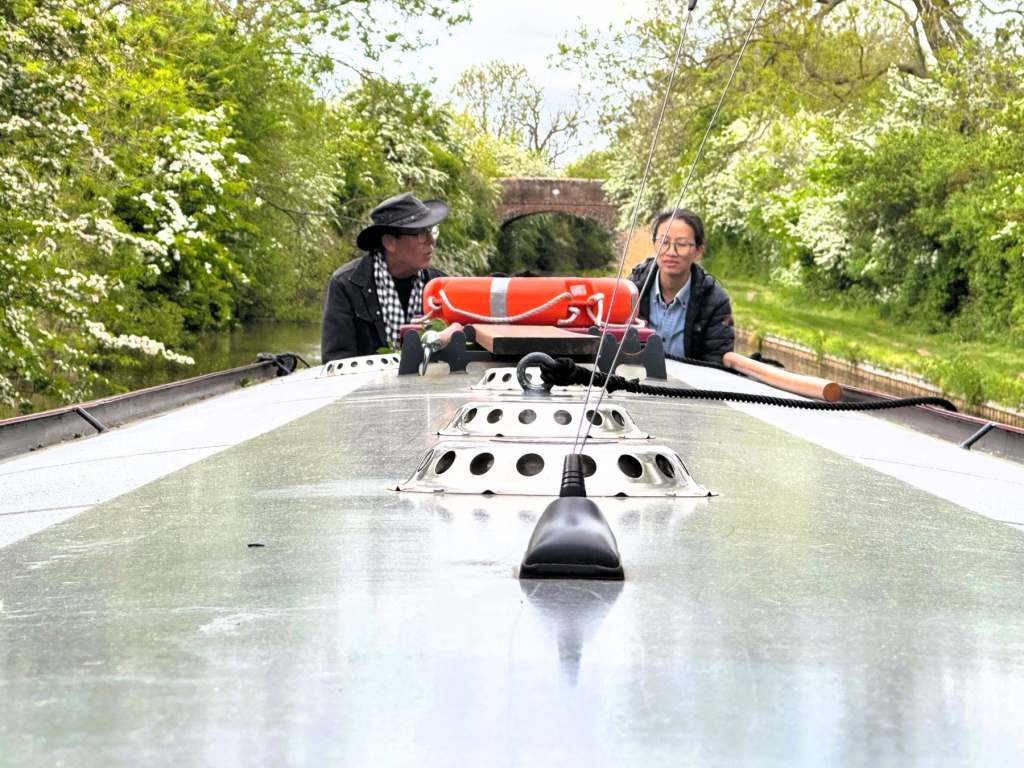 Jonny and Hanh on our Narrow Boat Cruise along the Worcester and Birmingham Canal with Black Prince Holidays